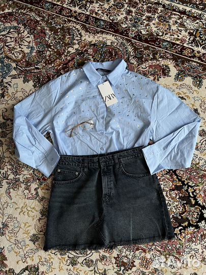 Костюм шорты и топ с прямым вырезом, горчичный