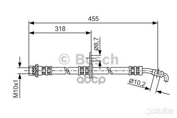 Шланг тормозной перед прав 1987476255 Bosch