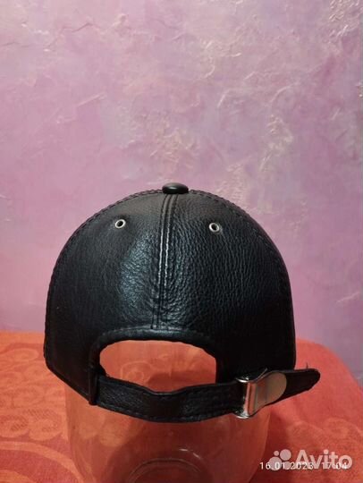 Бейсболка кожаная