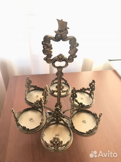 Металлическая подставка для 6 стаканов СССР