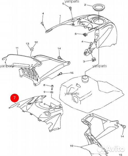Новая оригинальная панель бака Yamaha Venture Rx1