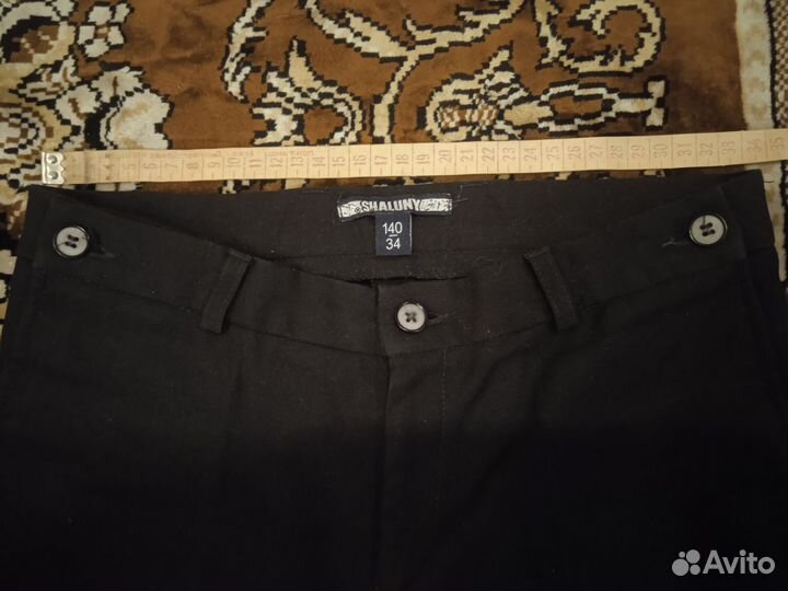 Школьные чёрные брюки для мальчика рост 140 см