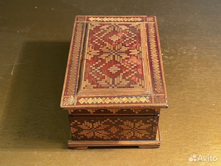 Шкатулка СССР Инкрустация Деревянная маркетри. *