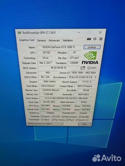 MSI GTX 1080TI duke 11гб