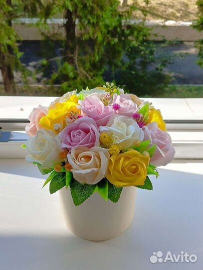 Букет с мыльными розами