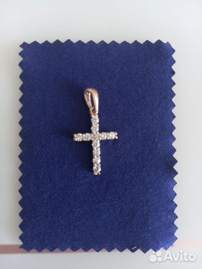 Крест серебро с позолотой
