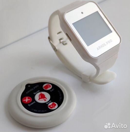 Кнопка вызова официанта Слим в ассортименте, часы