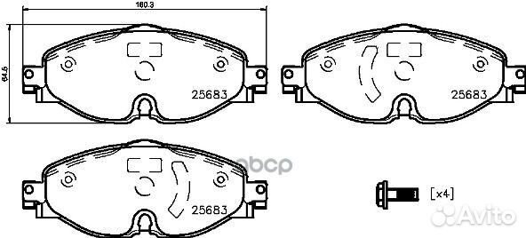 Колодки тормозные дисковые передн. audi A1 Spor