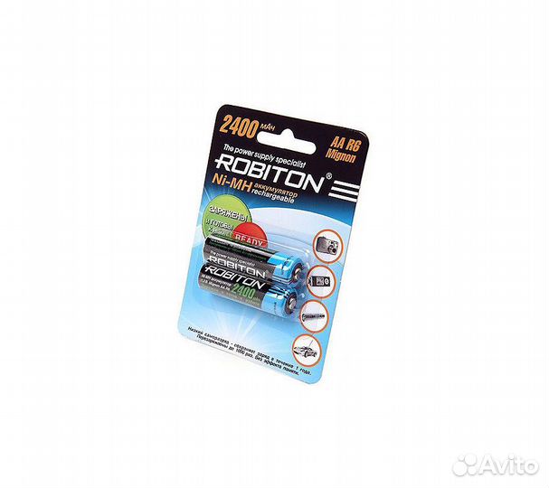 Аккумулятор robiton R6 (AA) Ni-MH 2400mAh предзаря