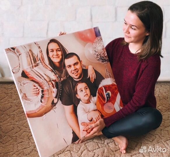 Портрет на холсте c фото