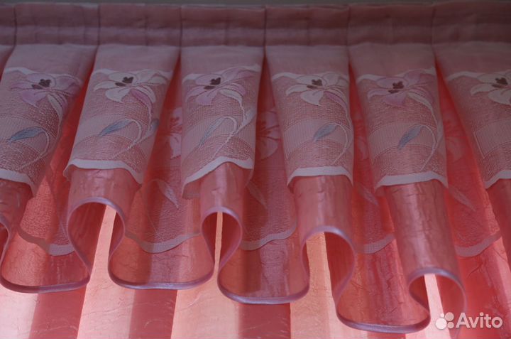 Шторы ткань жатка с двойным ламбрекеном