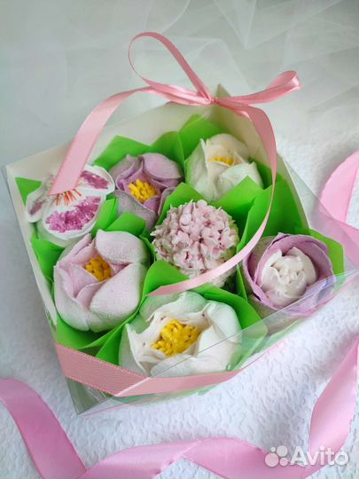 Зефир, цветы из зефира, букеты