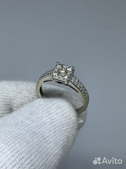 Золотое кольцо с бриллиантами р.17 мм., 0.488 ct
