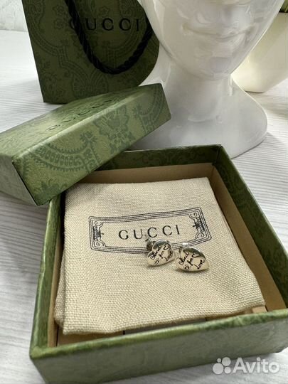 Серьги пусеты gucci комплект