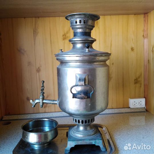 Самовар на дровах Сушкин, + поднос и капельник