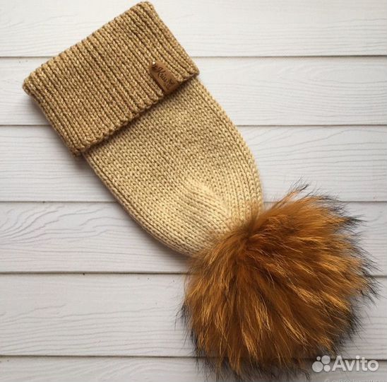 Вязанная шапка с помпоном 50-54