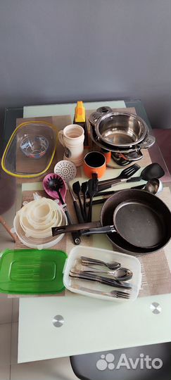 Большой набор посуды приборы бу