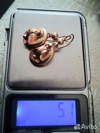 Золотые серьги самовары 583 пробы