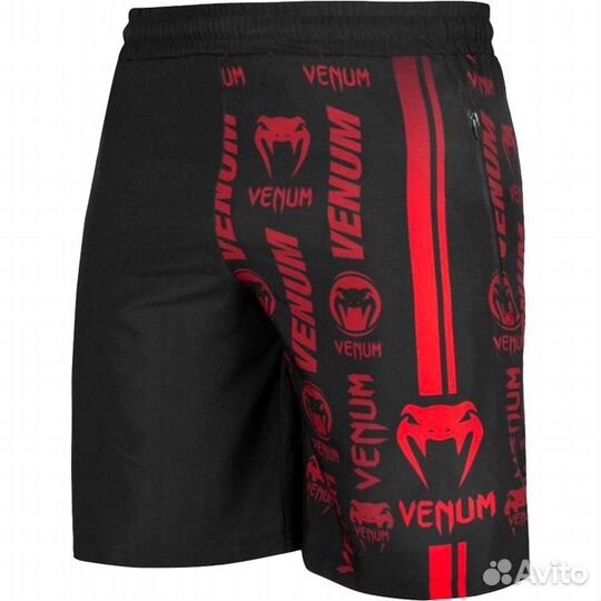 Шорты для мма venum logos детские (черно-красные)