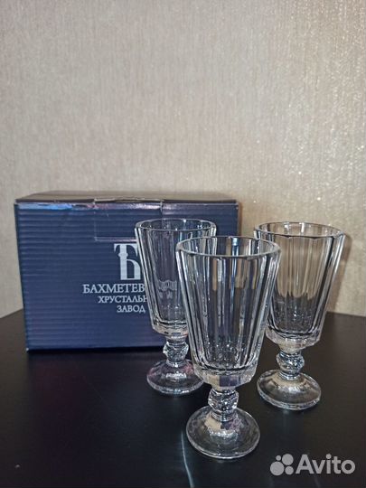 Хрустальные рюмки, хрустальные бокалы новые