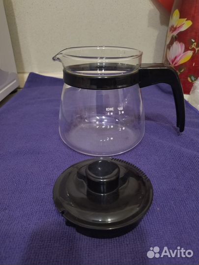 Чайник стеклянный заварочный+3 чашки новый