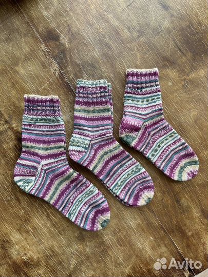 Носки ручной вязки шерстяные