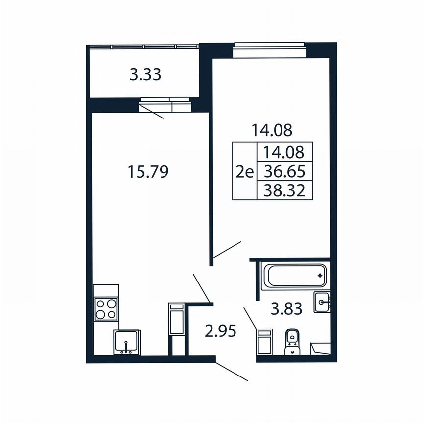 1-к. квартира, 40 м², 8/12 эт.