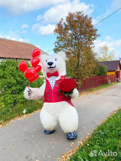 Мишка на праздник / Аниматор / белый медведь