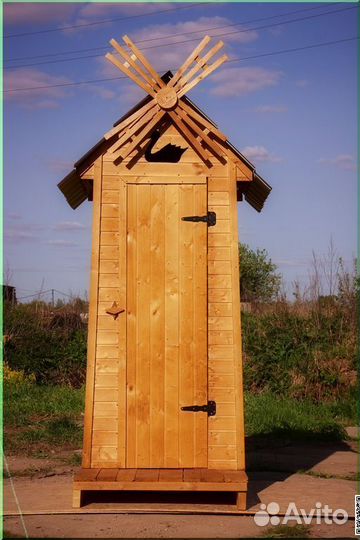 Дачный туалет деревянный KEY674