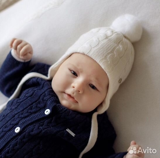 Шапка детская зимняя 36-40 см 1-6 мес