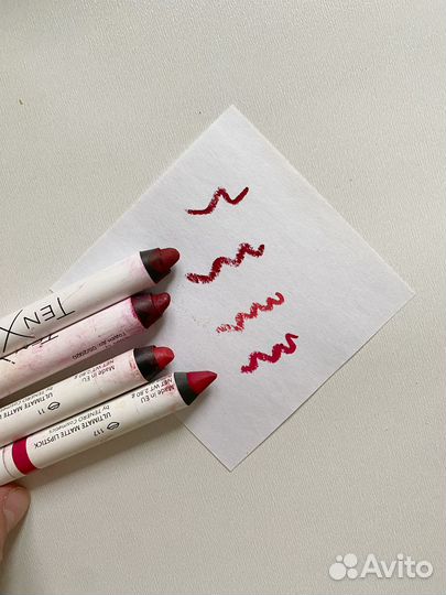 Матовые помады Tenx марсала красный набор