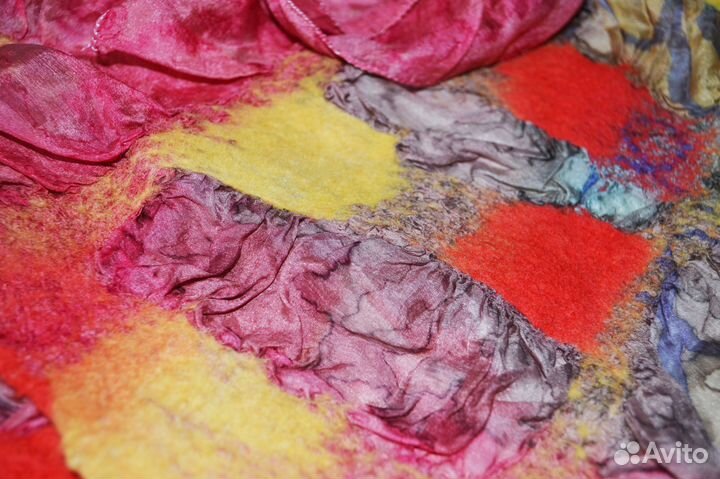 Шарф валяный шерсть/шелк. Новый