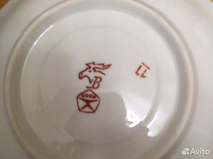 Чайный сервиз Вербилки СССР, Голубые цветы