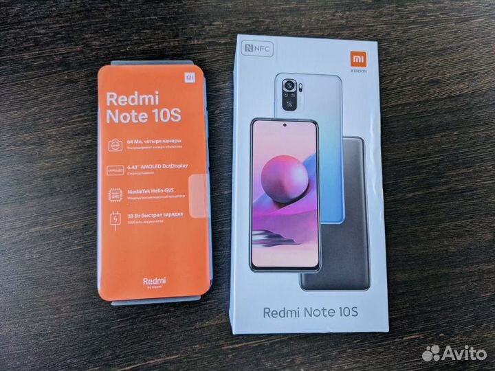 Xiaomi Redmi Note 10S NFC, новый, 6/128gb, голубой