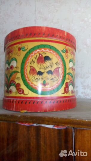 Короб с ручной росписью беломорские узоры