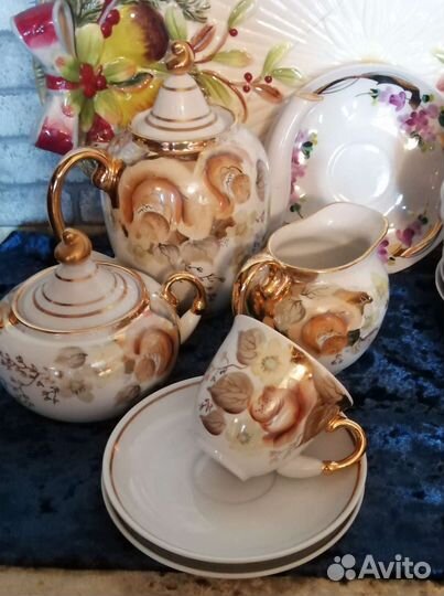 Сервизы 6090х СССР ГДР агашки золотсетка