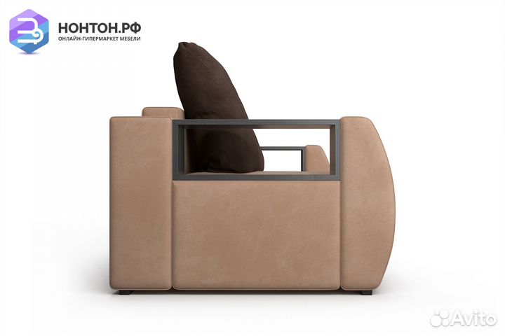 Диван еврокнижка Мальтида бежевый / коричневый