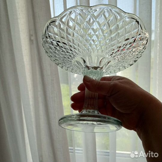 Старинная ваза для фруктов на ножке СССР