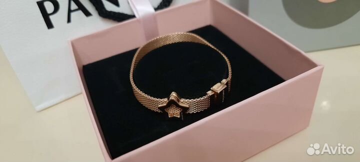 Браслет Pandora Reflection Rose + шарм-клипса ориг