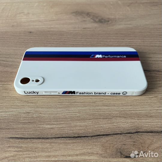 Чехол на iPhone XR BMW белый