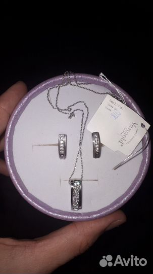 Новый серебряный комплект 925 пробы