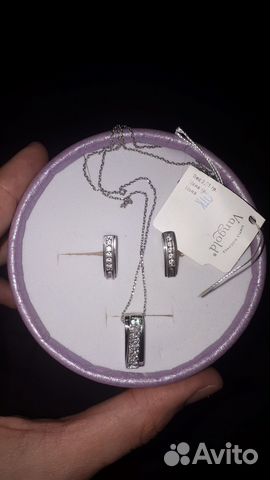 Новый серебряный комплект 925 пробы