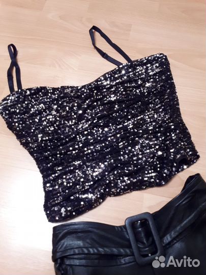 Кожаная юбка и топ love republic