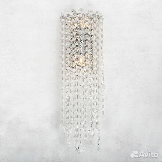 Бра настенный металлический с хрусталем