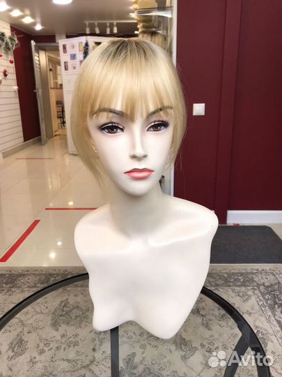 Накладка из натуральных волос с чёлкой (20см)