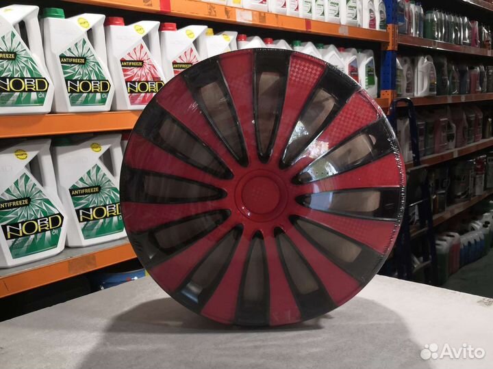 Колпаки колесные GMK RED Blaсk R15 комплект