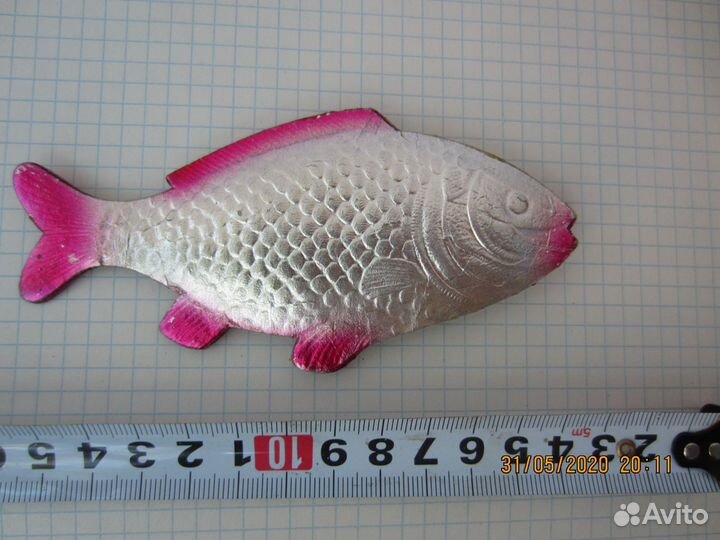 Елочная игрушка рыба рыбка картон