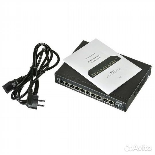 Коммутатор на 8 PoE портов RVi-1NS08F-2T (1G)