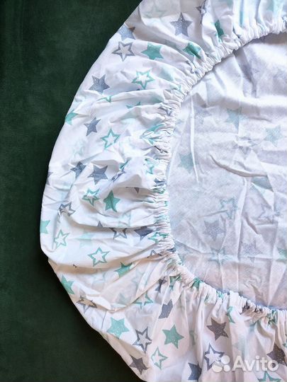 Простыня на резинке для детской кроватки 75*125