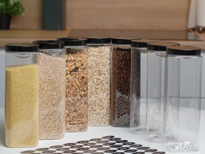 Контейнер для хранения круп и сыпучих 1.5л/12шт